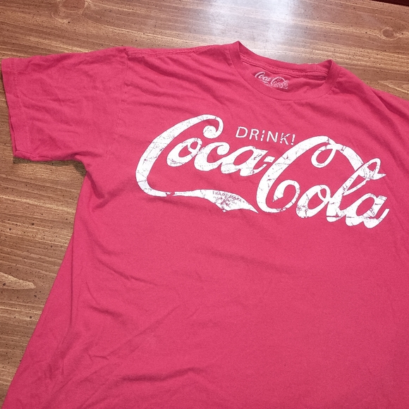 COCA-COLA RETRO T-SHIRT - Large // Vintage style drink brand graphic logo tee - Picture 6 of 6